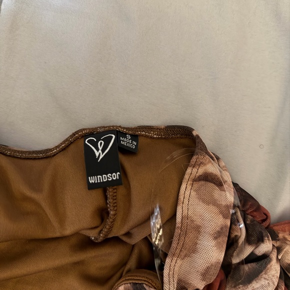 Leopard Floral Strapless Mini Dress - Picture 5 of 6